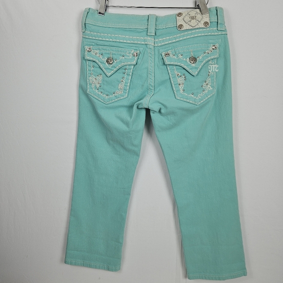 Rare Miss Me mint green capri jeans JP5415P3 Size 28 - Picture 3 of 15